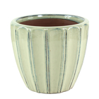 Cache-pot en céramique émaillée vert - D.26xH.23,5cm